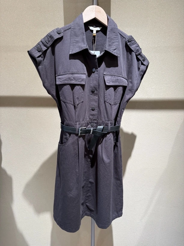 薇迎VIEA.ING女装翻领配腰带工装连衣裙109292