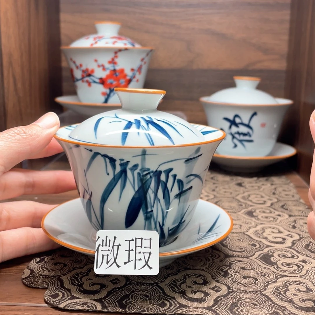 微瑕釉下彩纯手绘