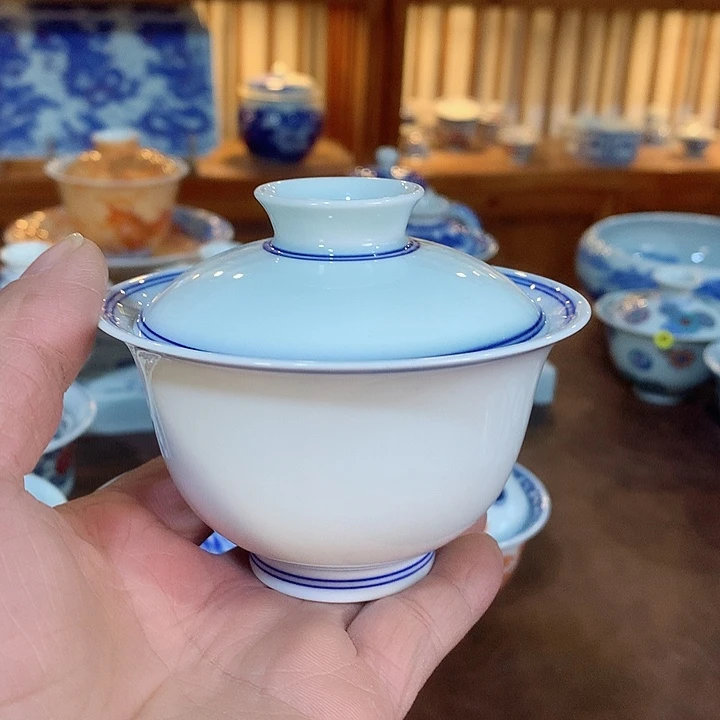 錡镇堂手工手绘盖碗