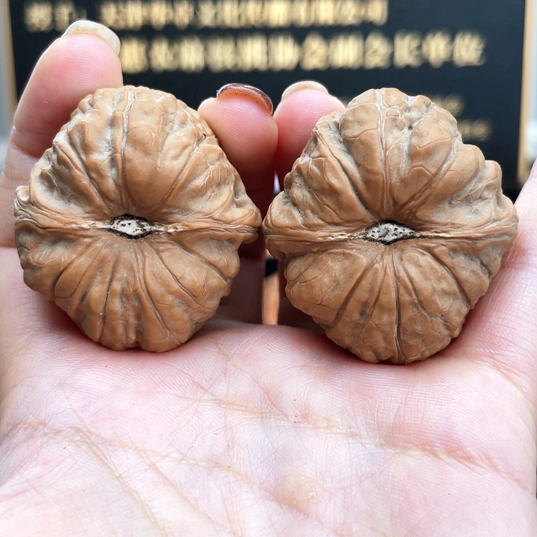把件文玩核桃小*38s2毕业级椭圆凹底正肩南瓜墩