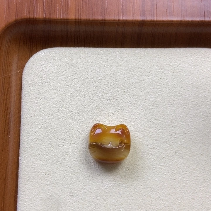 橄榄核吊坠小猫头10