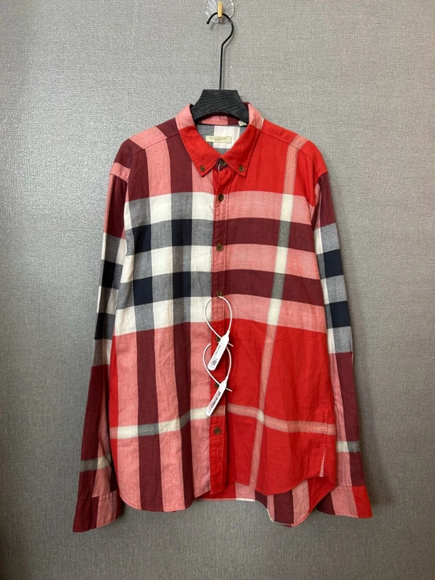 95新 BURBERRY/博柏利 红色格纹衬衫