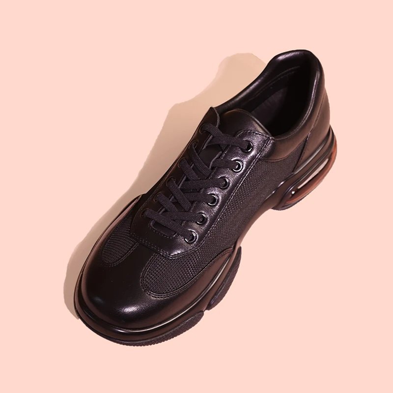 男士舒适休闲百搭透气黑色商务运动鞋皮鞋男