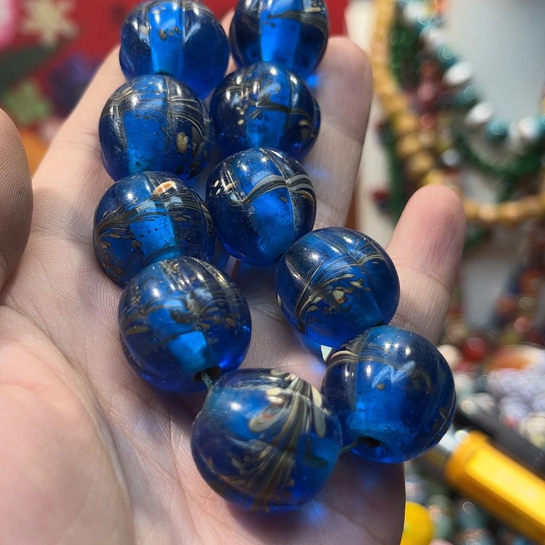 M***)琉璃卡19瓜珠一条湖蓝色