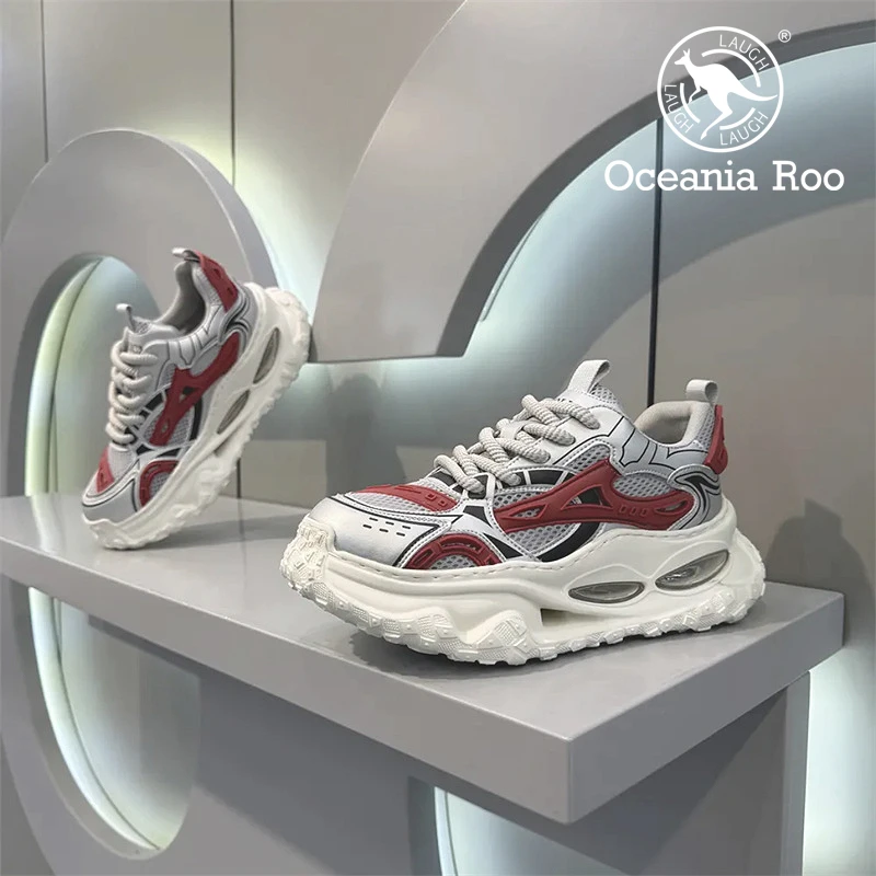 鞋子男鞋2025新款夏季男士厚底增高气垫老爹鞋潮流透气运动鞋潮牌