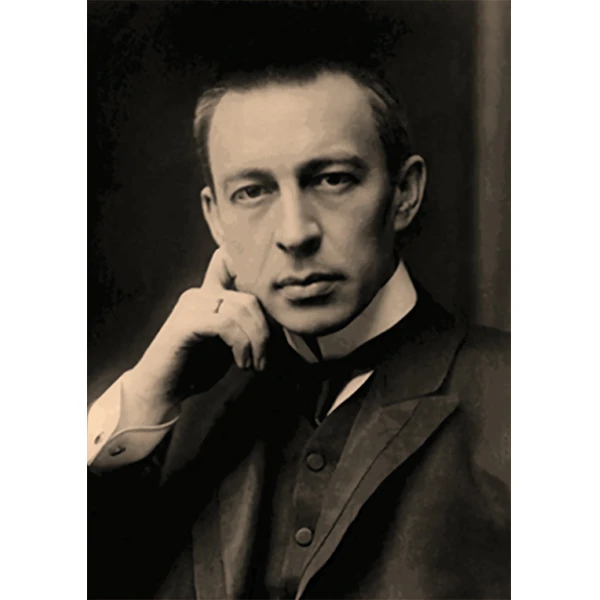 拉赫玛尼诺夫俄罗斯音乐家海报怀旧复古牛皮纸装饰画壁画挂画相框