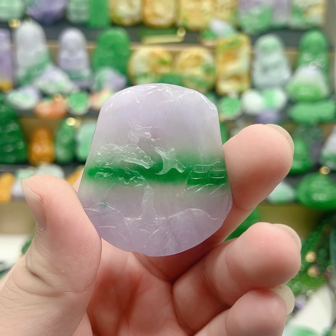 翡翠银S925镶嵌吊坠(赠链)