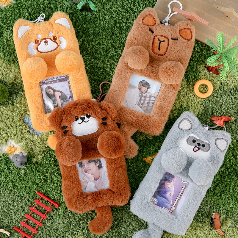 2025新款萌岛动物城卡通毛绒卡套高颜值便携学生公交卡饭卡保护套