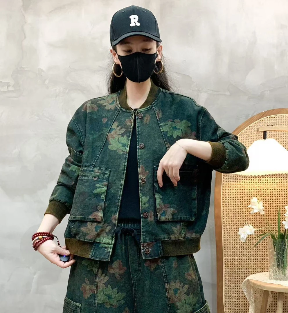 春款牛仔数码印花外套Q0002