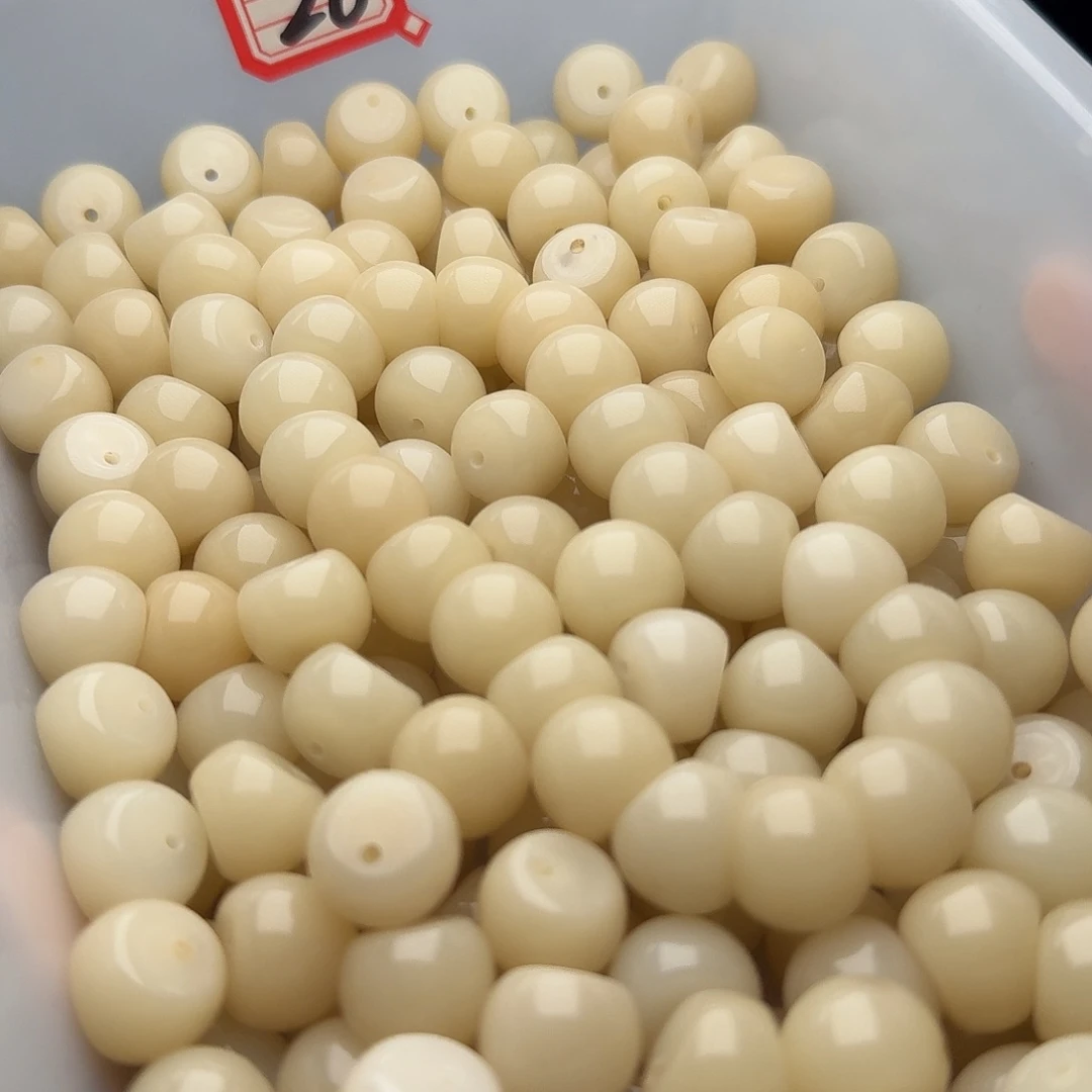 菩提根/象牙果吊坠20颗奶咖干磨蒜瓣14  厚切