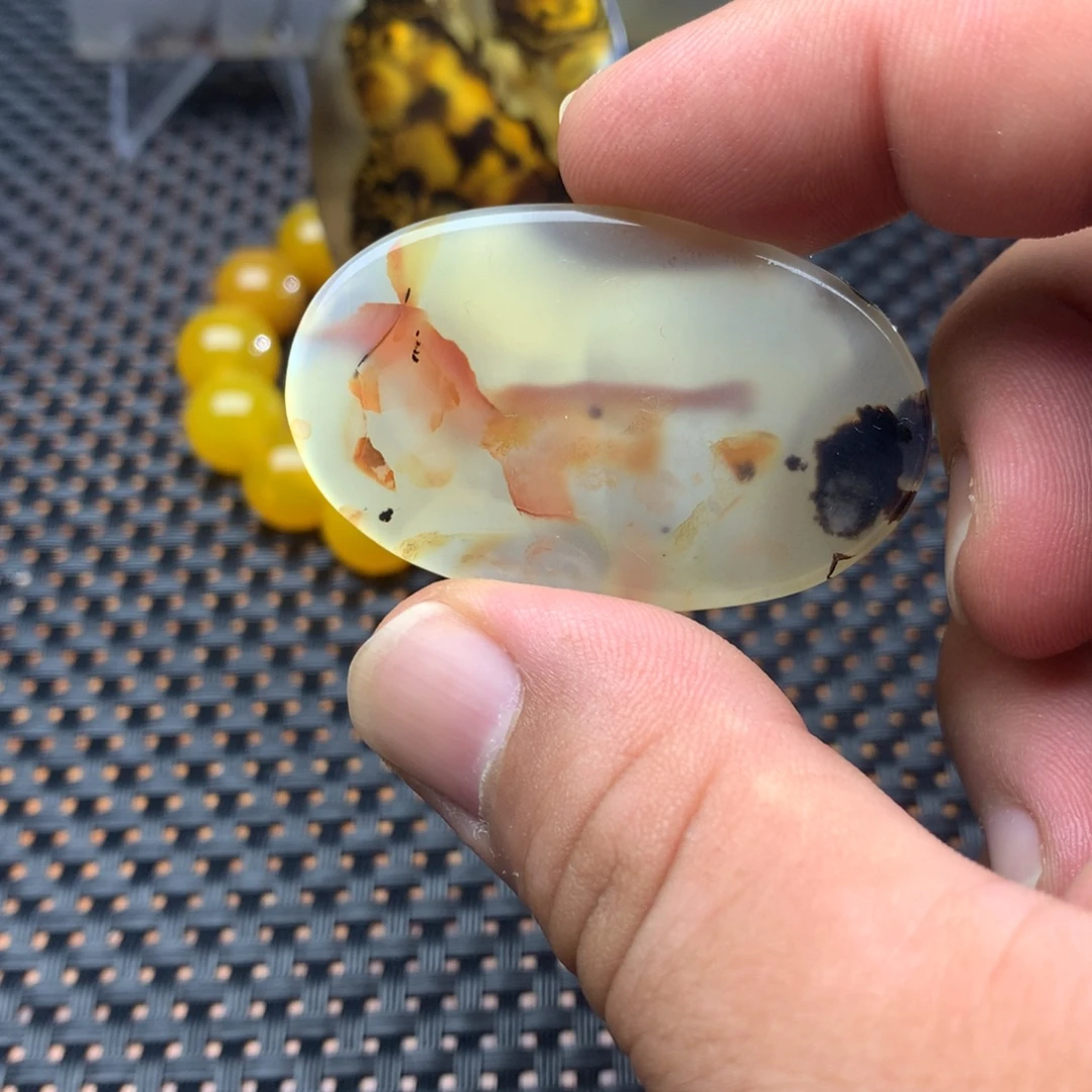 王***侦未镶嵌天然海洋玉髓玛瑙/玉髓