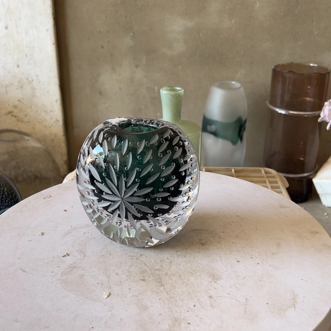 弘扬琉璃花器微瑕高度14