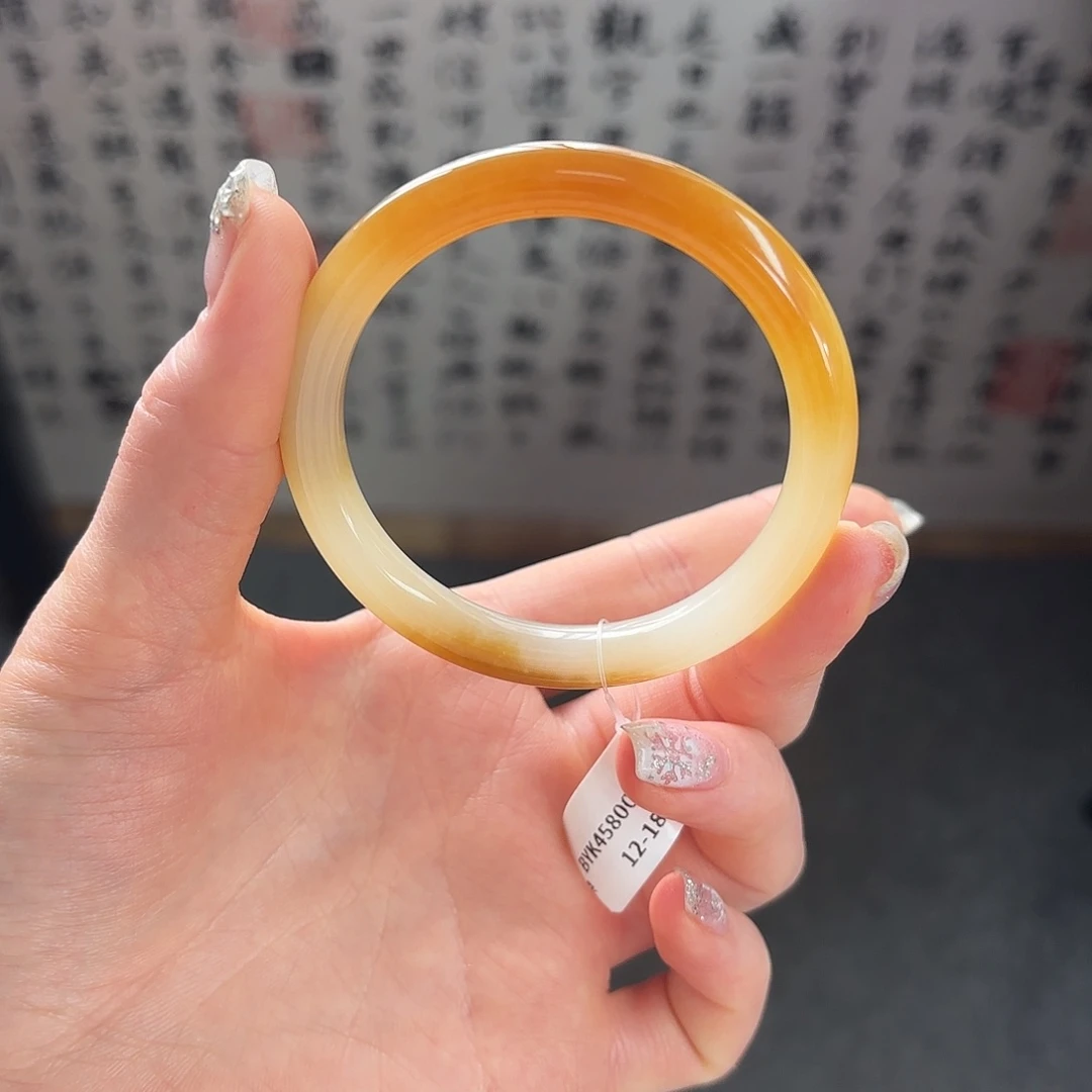 和田玉未镶嵌手镯【焦红糖 细条】