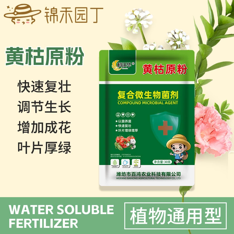 黄枯原粉绿植多肉花卉预防枯萎立枯炭疽复合微生物菌剂园艺叶面肥
