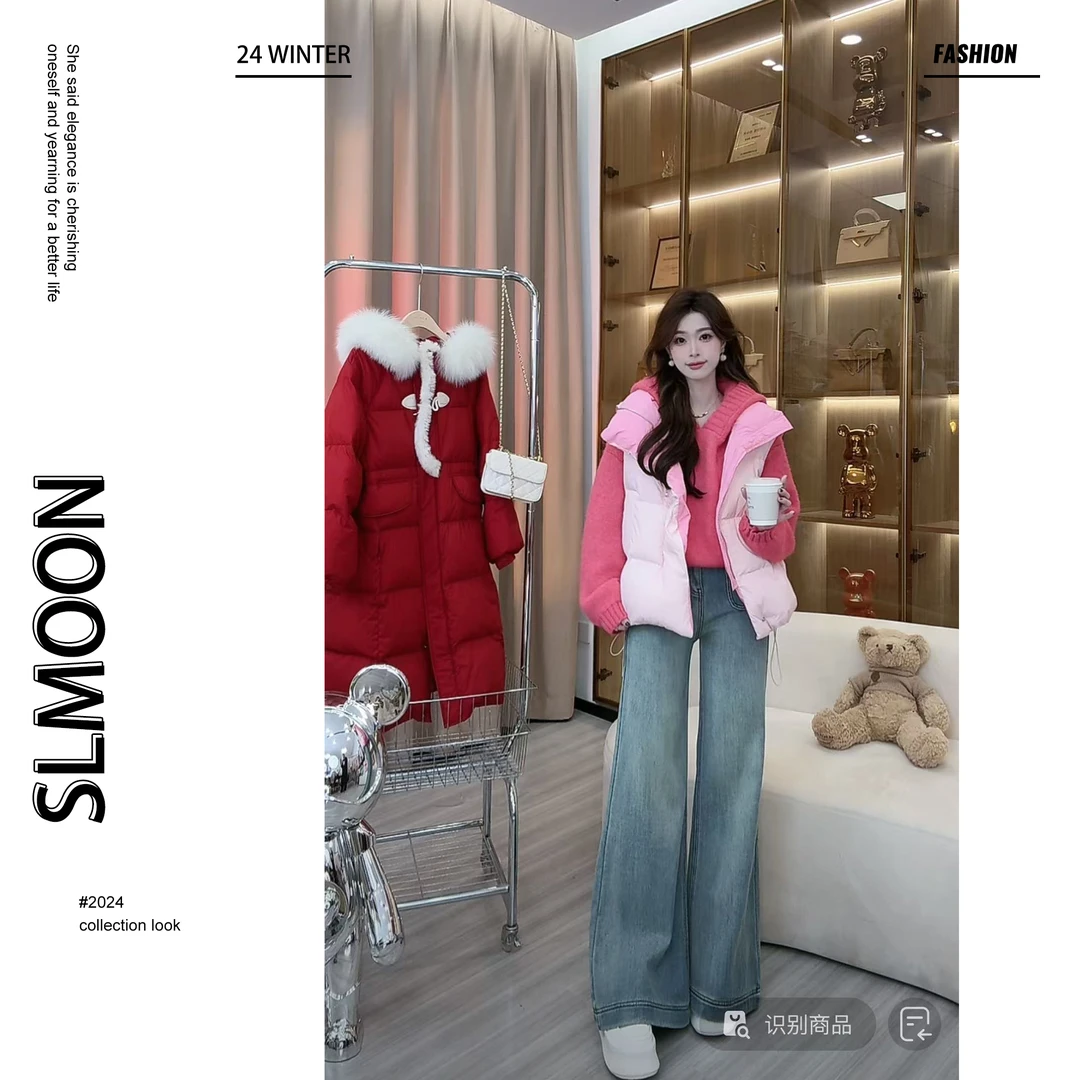 【大潘优品】【加绒拉腿裤】百搭休闲设计感秋冬牛仔裤预Q4NZK8422A