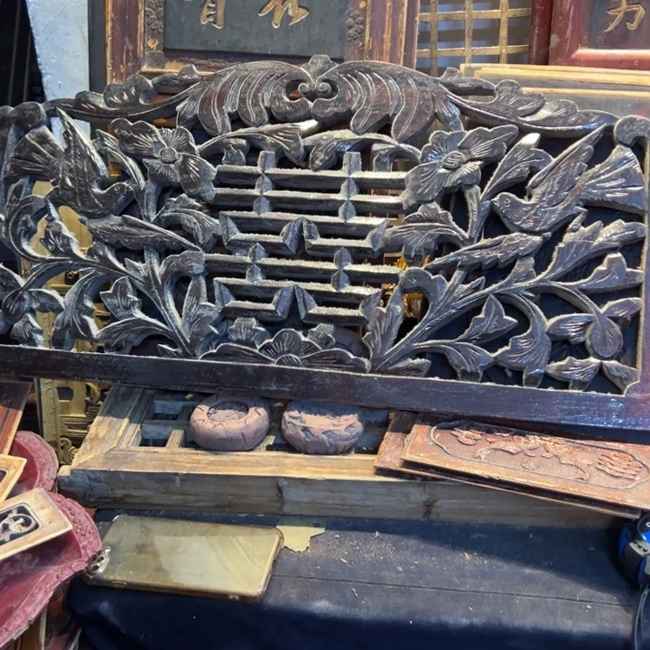 冷***油香榧木老木雕花板艺术