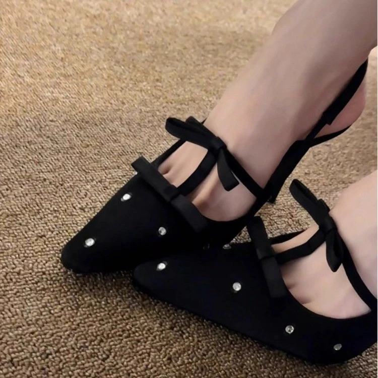 方头通用常规休闲尖头细跟高跟鞋包头仙女风高跟鞋