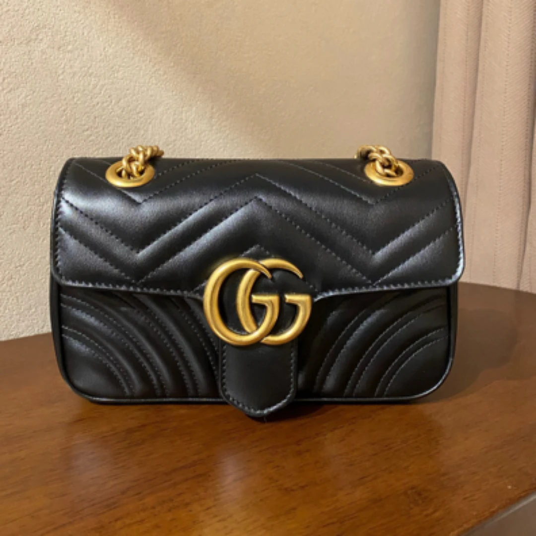 99新 GUCCI/古驰 黑金马蒙22高级百搭时尚经典休闲