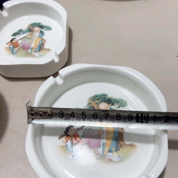瓷片陶瓷制品寿星烟灰缸大