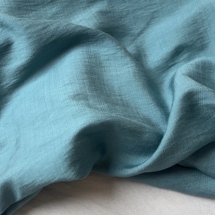 棉混纺蓝绿麻棉2米