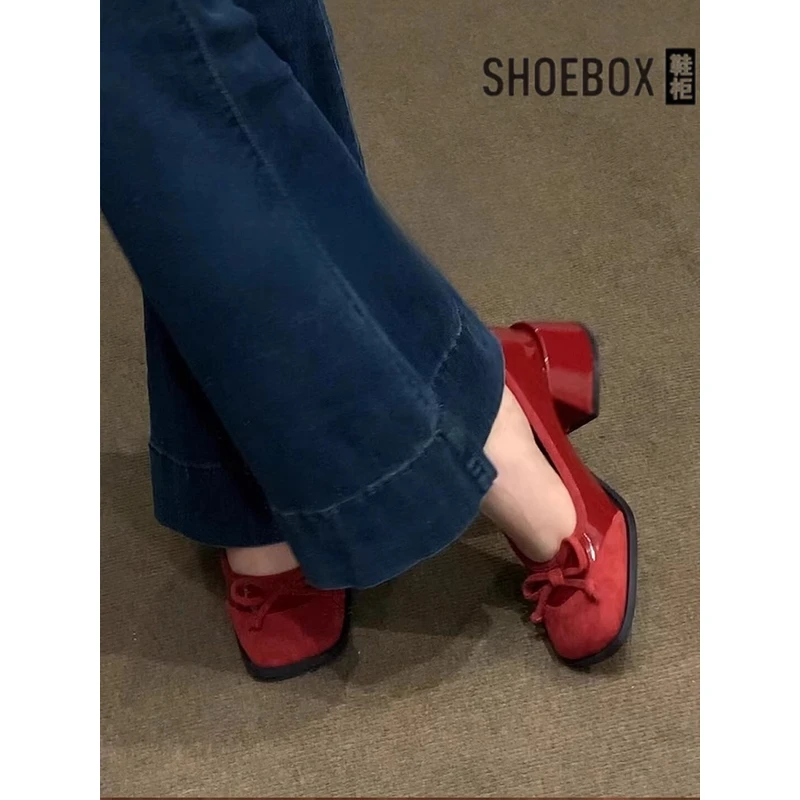 法式复古玛丽珍鞋女外穿2025年夏季新款芭蕾风蝴蝶结气质高跟鞋