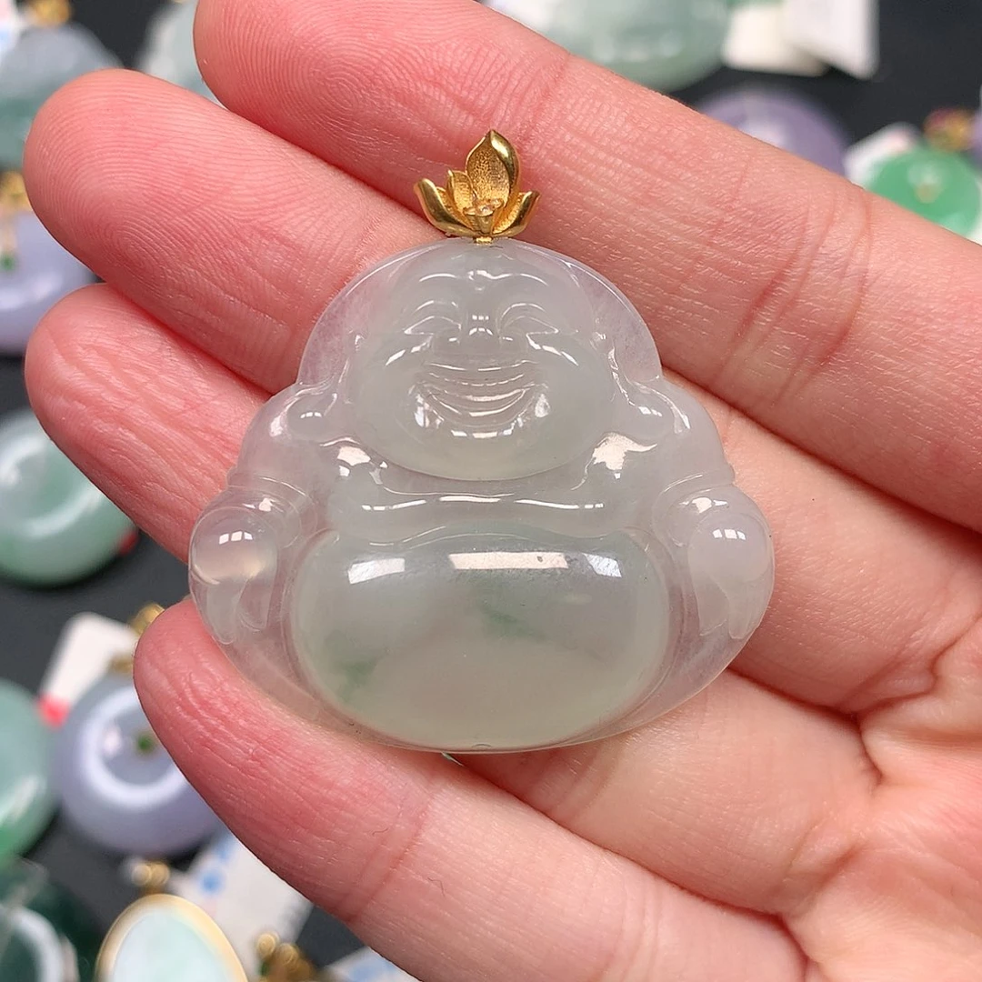 颈饰18K金镶嵌翡翠翡翠吊坠