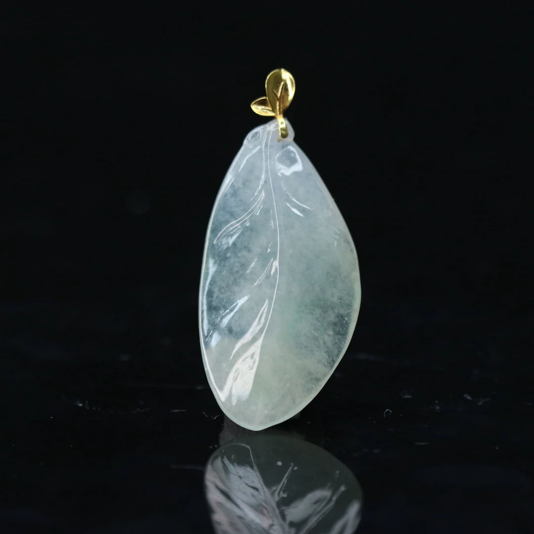 FC1天然缅甸翡翠A货18k叶子吊坠/901773/保利厦门拍卖