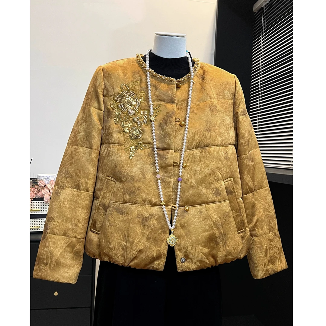 妈妈装绵羊毛新中式国风棉袄2025冬季新款中老年高贵加厚棉衣外套