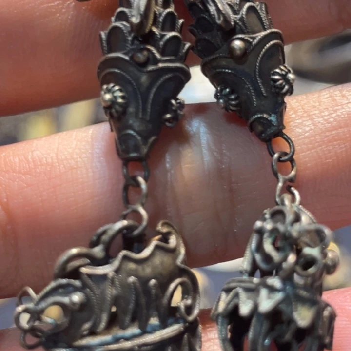 凌***子800银 银器银耳坠鱼