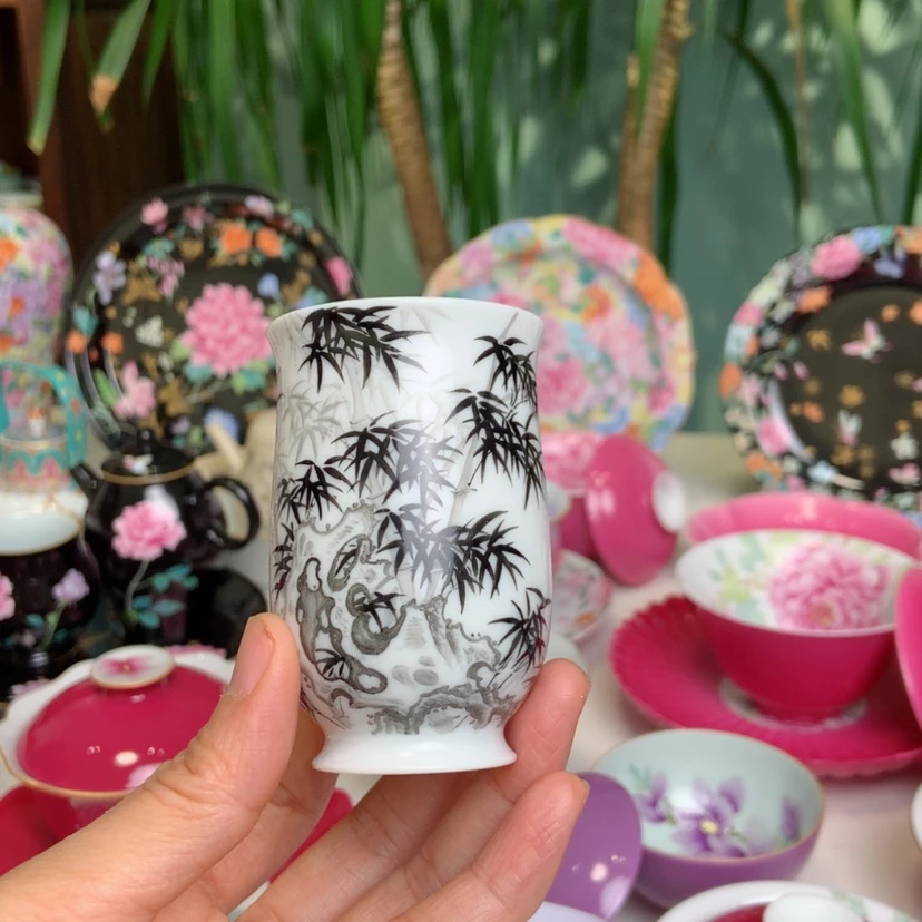 【闪购商品】文香杯墨竹景德镇手工制作