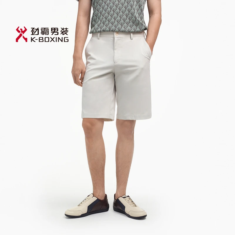 K-boxing劲霸男装夏季免烫抗皱时尚透气商务休闲男士短裤FZCE1320