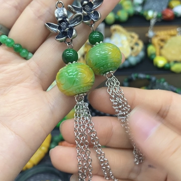 翡翠未镶嵌颈饰耳坠1 0