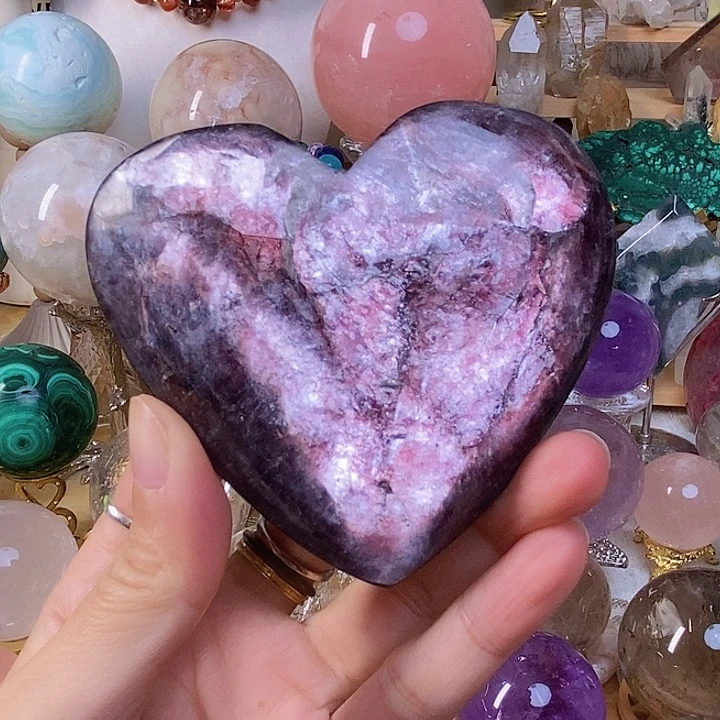 石材爱心紫云母闪爆