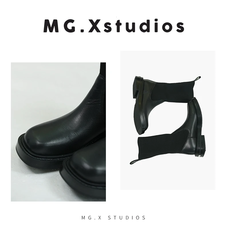 【幻影】MGX中筒袜靴4.5cm百搭复古女鞋M44A2716P0101