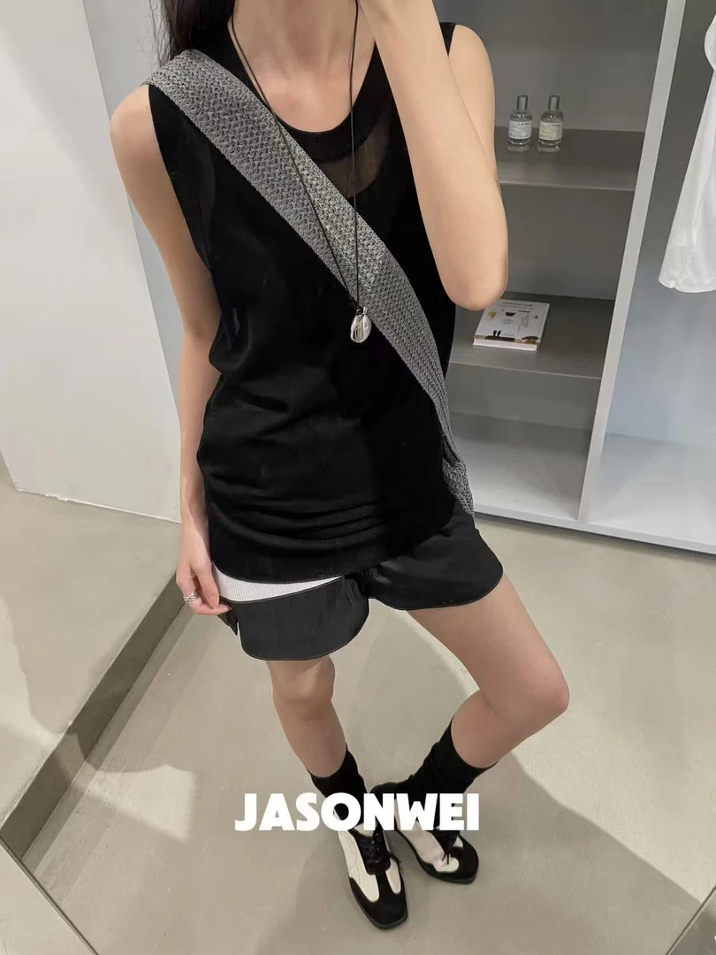 福秒-圆领的！假两件百搭针织背心（657R9988#）VRNCEWEI