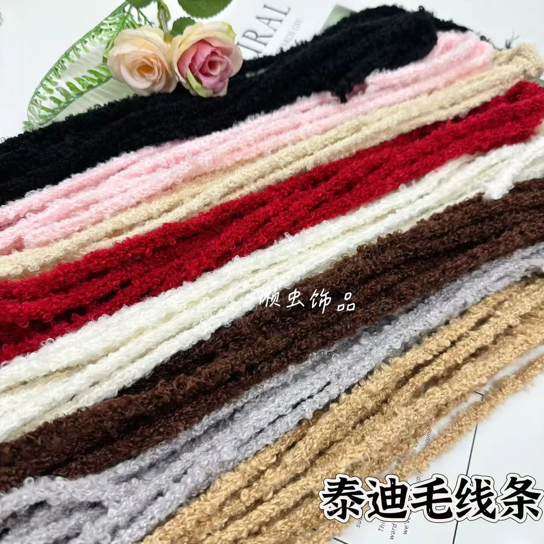 懒虫饰品 泰迪毛线条发饰DIY材料手工夹子辅料