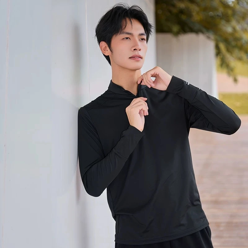 多威dowin运动长袖2025年秋季新款跑步训练半开襟圆领衫2352104