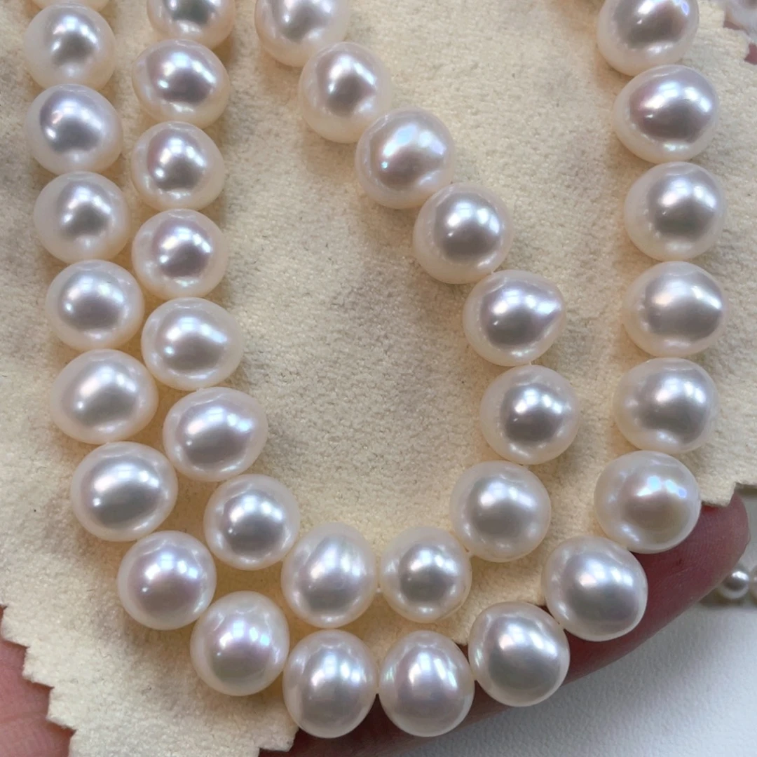 银S925镶嵌淡水珍珠颈饰9-10