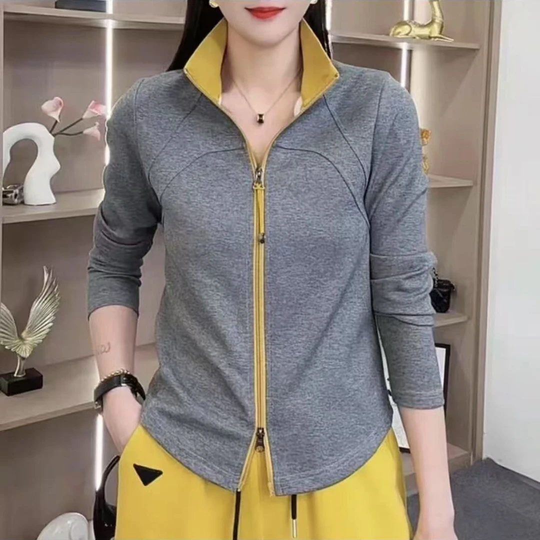 2025新品上新气质长袖开衫长袖纯色修身百搭减龄显瘦女上衣