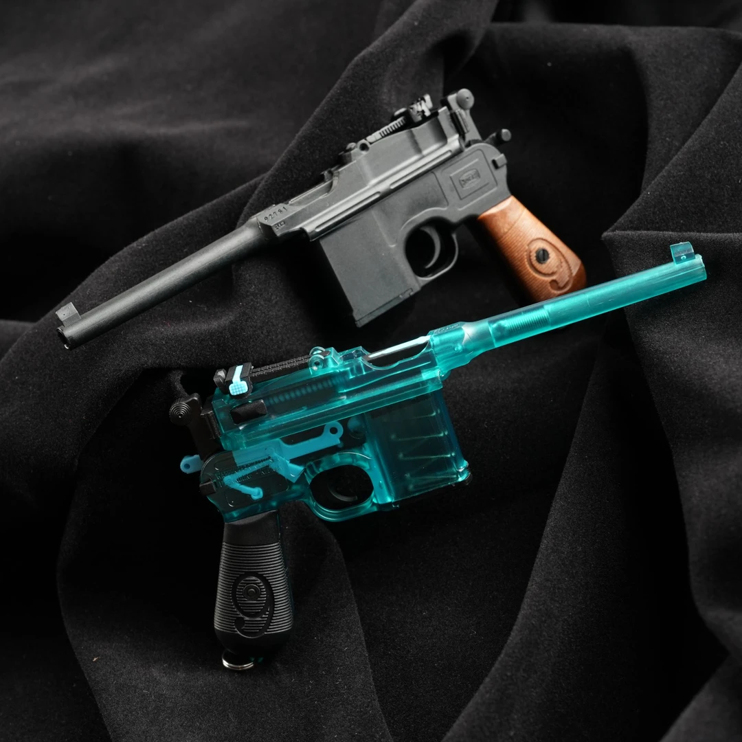 毛瑟C96盒子炮 1:2.22 45% 小比例塑料拼装板材驳壳枪模型