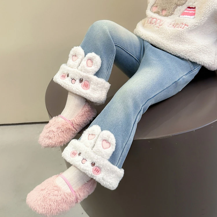 秋冬季秋季女牛仔裤女童冬天加绒秋冬季