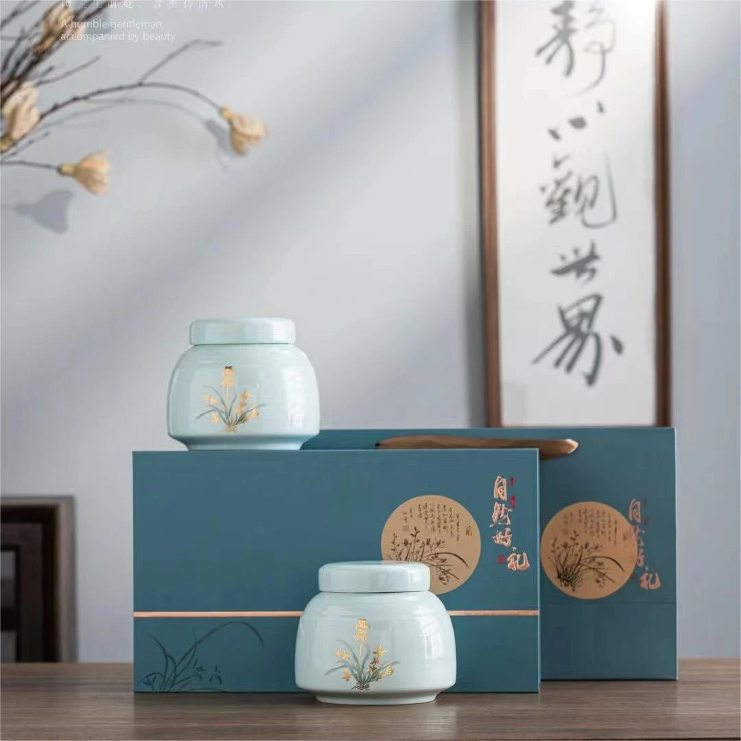 兰色【自然好礼】碧螺春绿茶 鲜爽回甘 陶瓷茶叶礼盒 250g