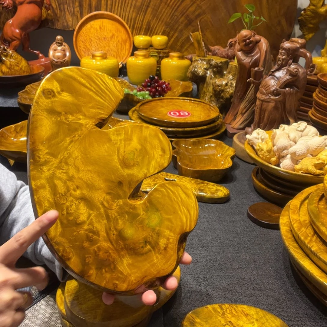 鸿***头金实木黄金樟干泡茶盘