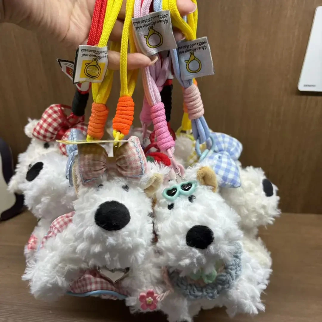 西高地狗狗新款潦草小狗毛绒钥匙扣小饰品男女通用书包挂件