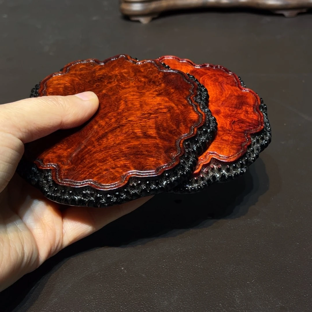 大果紫檀（缅甸花梨）双***袋摆件工艺品