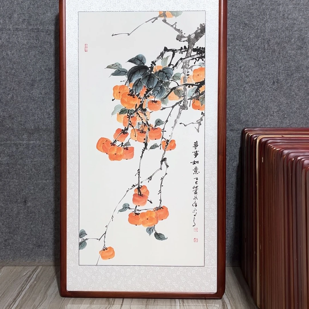 国画书画作品带框63×123