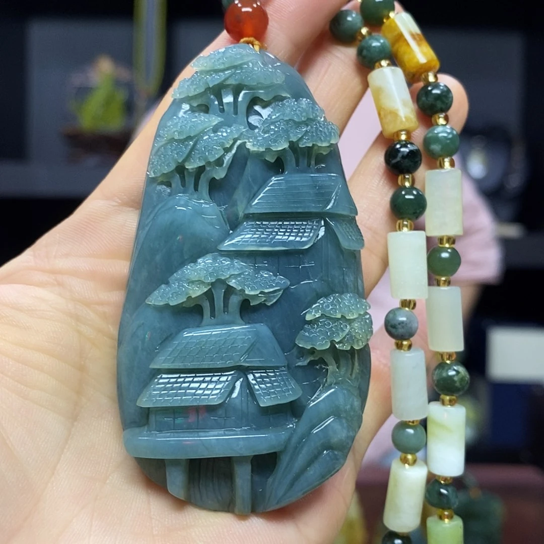 岫玉未镶嵌挂件吊坠
