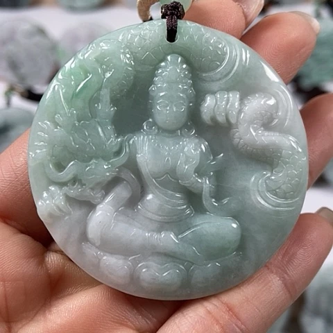 翡翠颈饰未镶嵌玉龙观音福利