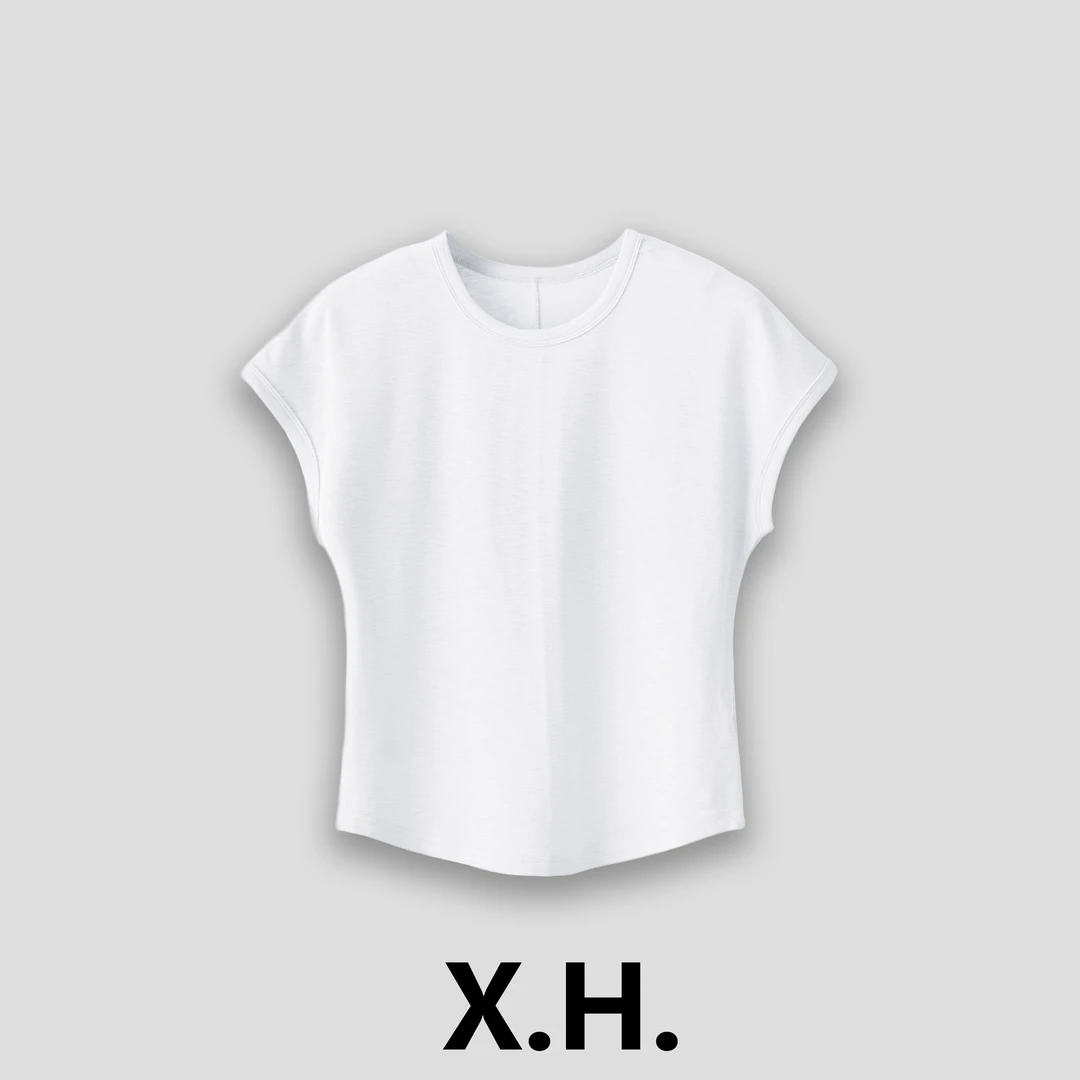 【刘小黑】沙漏腰T恤夏季显瘦超弹力百搭休闲圆领短袖T恤