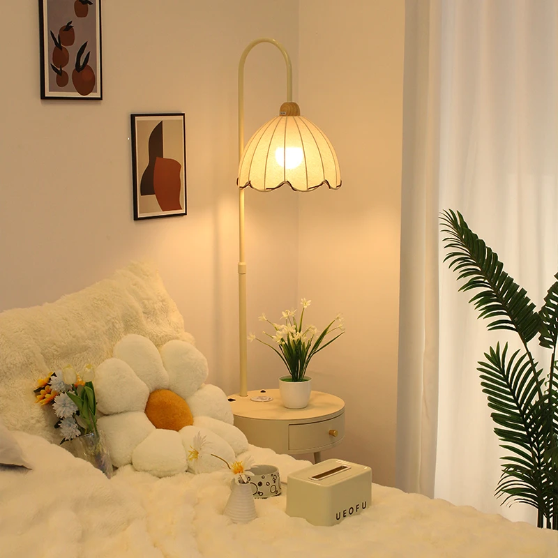 卧室客厅沙发床头柜置物架钓鱼灯客厅客厅床头柜落地灯一体